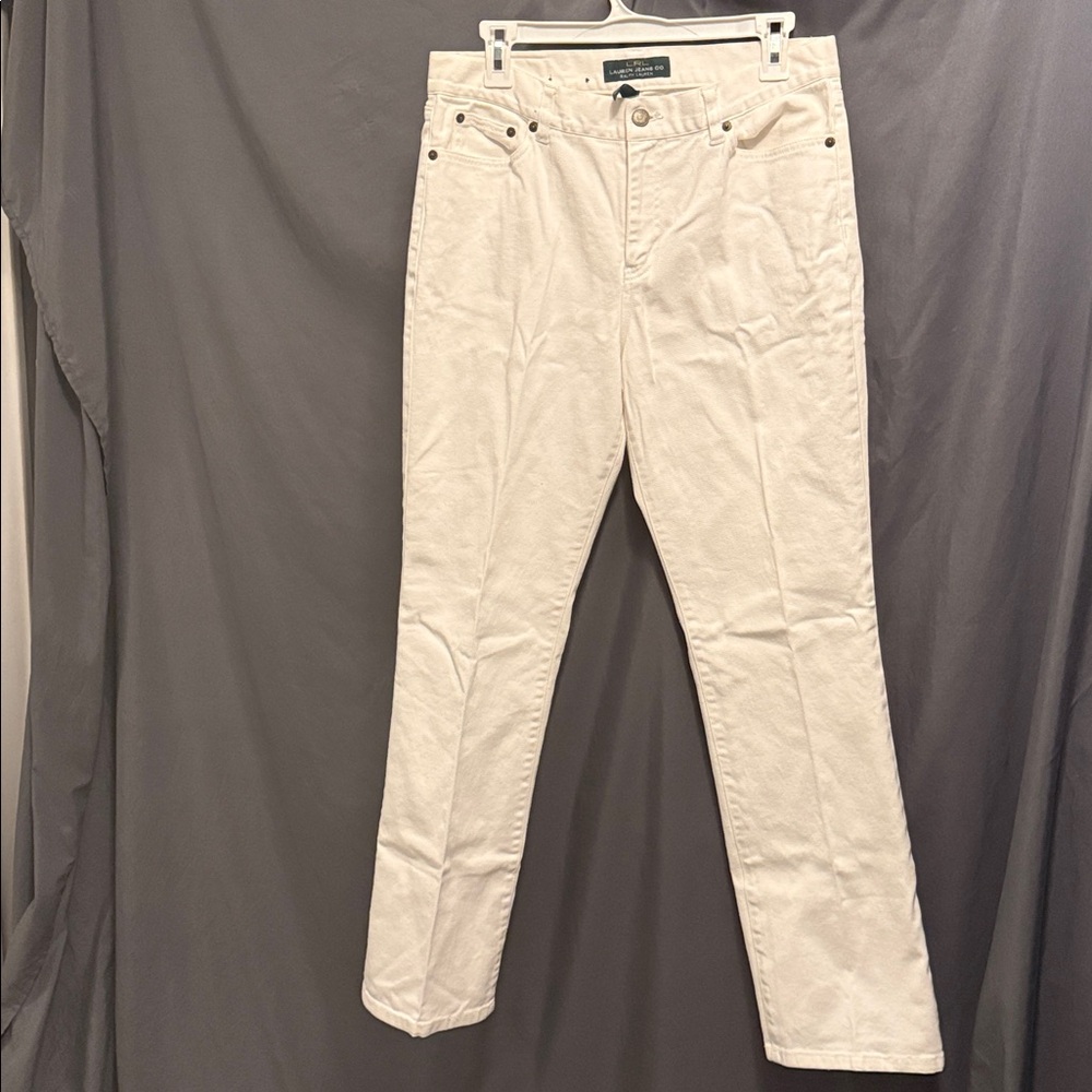 Ralph Lauren White Denim Jeans with Branded Button - Picture 2 of 6